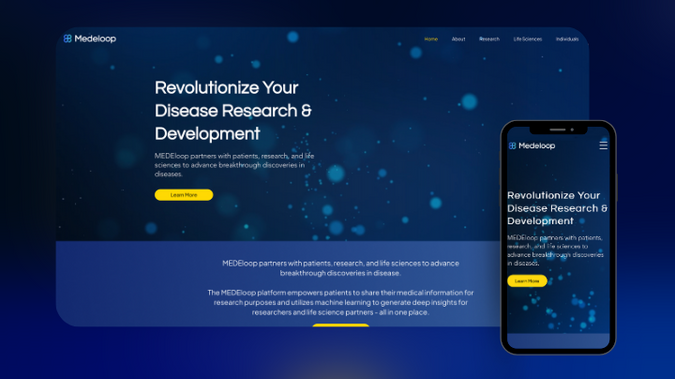 Medeloop: Website design and branding for Medeloop, a research and development group based in California.