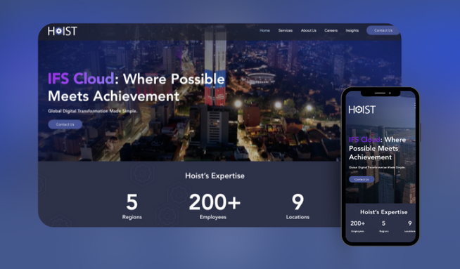 Hoist: Hoist's website design and development project involved creating a modern and user-friendly website for the company. The goal was to improve the overall user experience and showcase the company's products and services in a clear and concise manner.