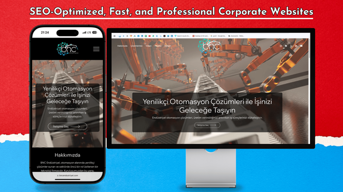 BNC Endüstriyel: BNC Endüstriyel is a modern and user-friendly web platform designed specifically for a company specializing in automation systems. This project was developed to meet the needs of the industrial sector, ensuring a reliable and optimized web experience.

Key Features:

Fully Responsive Design: Seamless display and easy navigation on all devices.
Speed & Performance Optimization: Optimized images and code structure for faster page loading.
SEO & Digital Marketing Compatibility: SEO-friendly coding and structured data integration for better search engine rankings.
Robust Security Infrastructure: SSL certification and advanced security measures to protect user data.
Unique & Professional Design: A corporate and modern visual structure aligned with BNC Endüstriyel’s brand identity.
With this project, BNC Endüstriyel now has a strong digital presence, ensuring the best reach to its target audience.