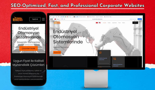 Bien: The web design developed for Bien provides a corporate and professional structure tailored to the needs of an industrial company with global services. We created a modern and user-friendly platform that best represents the company’s identity.

Key Features:

Fully Responsive Design: Perfect display and accessibility on all devices.
Corporate Identity-Oriented Interface: A modern design that best reflects the company's branding.
SEO & Performance Optimization: Optimized structure for better Google ranking.
Fast & Secure Infrastructure: Optimized system for high speed and secure browsing.
Multi-Language Support: Extended reach with language options for global clients.
Content Management System (CMS): Flexible admin panel for easy content updates by company representatives.
With this project, Bien has gained a professional and reliable digital identity, enhancing its global customer engagement.
