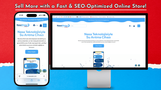NasaWater: The e-commerce site we developed for NasaWater was designed to strengthen the company’s digital presence in the water purification sector and provide its customers with a seamless shopping experience. With a modern and mobile-friendly structure, we created a professional platform that combines aesthetics and functionality.

Key Features:

Fully Responsive Design: A structure that works perfectly on mobile, tablet, and desktop devices.
Easy & Fast Shopping Experience: User-friendly interface and fast checkout systems.
SEO & Performance Optimization: SEO-friendly infrastructure for better Google rankings.
Product Categories & Detailed Descriptions: Well-structured product pages for the best shopping experience.
Robust Security Infrastructure: SSL certification for user data protection.
Fast Loading Speeds: Optimized images and coding for a high-performance e-commerce experience.
With this project, NasaWater has gained a strong digital identity, providing its customers with a secure and professional online shopping platform.