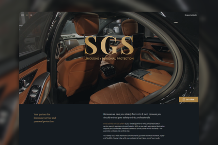 SGS: Swiss General Services GmbH is your reliable partner for limousine and chauffeur service, security services, and event logistics. With them you reach your desired destination elegantly and comfortably.

Project includes Web Design & Development on Wix, Custom Coding Wix Velo, Multilingual, and Logo Design.