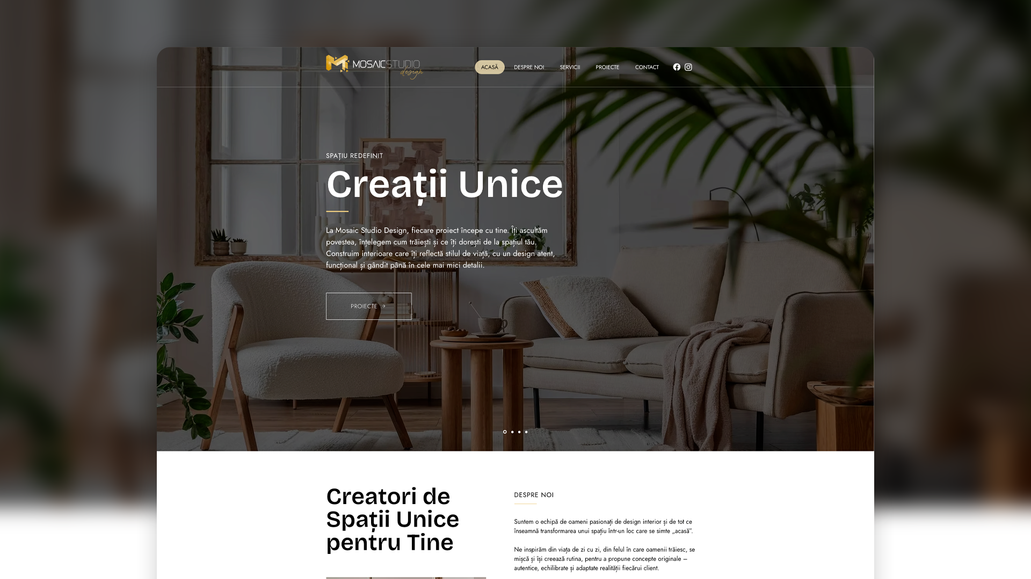 Mosaic Studio Design: Project includes Web Design & Development on Wix and Logo Design.