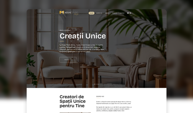 Mosaic Studio Design: Project includes Web Design & Development on Wix and Logo Design.