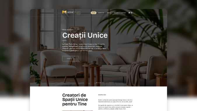 Mosaic Studio Design: Project includes Web Design & Development on Wix and Logo Design.