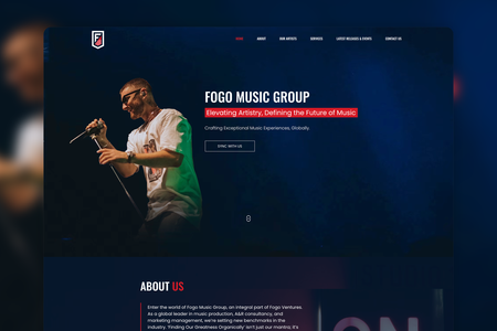 Fogo Music: Project includes Web Design & Development on Wix and Logo Design.