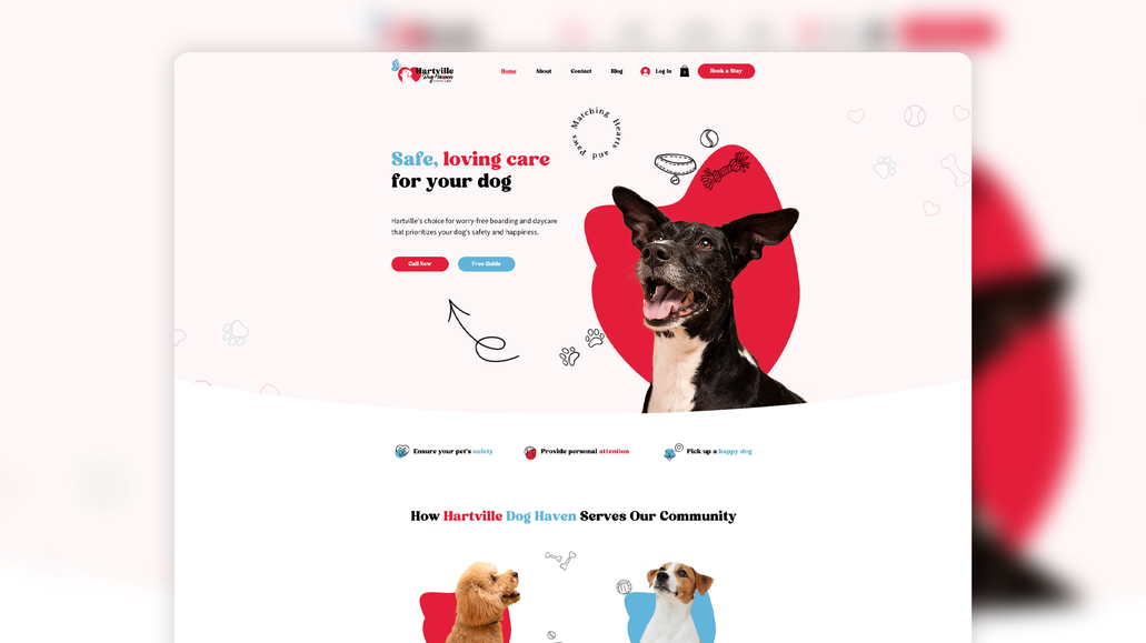 Hartville Dog Haven: This project covers the design and development of a website built in Wix Editor.