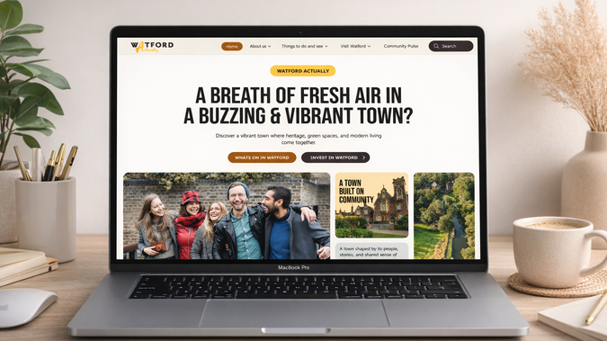 Watford Council: Watford Council – Watford Actually
Website Redesign & Migration to Wix Studio

Watford Council approached us to modernise the Watford Actually website and move it from the standard Wix Editor to Wix Studio 🚀

The original build worked, but it lacked the flexibility, responsive control and scalability needed for a growing, content-heavy community platform.

We redesigned and rebuilt the site from the ground up in Wix Studio, focusing on:

🎨 A cleaner, more modern UX & UI
📱 Fully controlled responsive layouts across all breakpoints
⚡ Improved performance and structure
🧱 Scalable content architecture for news, events and investment pages

The result is a faster, more polished and future-ready platform that properly reflects the vibrancy of Watford — and gives the council full control moving forward.

Built properly under the surface. Designed to grow.