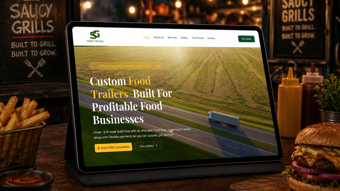 Saucy Grills Custom Built Food Trailers: Wix Studio Custom Build - AEO, SEO & Branding included. 