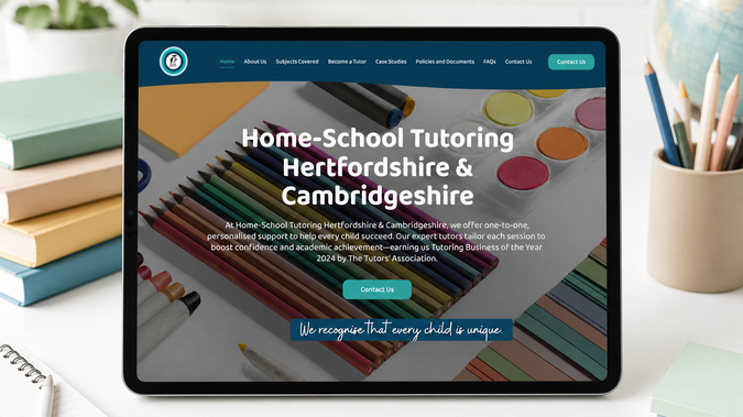 Home-School Tutoring Hertfordshire & Cambridgeshire 📚✨: Case Study: Home-School Tutoring Hertfordshire & Cambridgeshire 📚✨

The Client

Home-School Tutoring Hertfordshire & Cambridgeshire provides personalised, one-to-one tuition designed to help children reach their full academic potential. With a team of experienced tutors and a strong focus on building confidence, they have earned recognition as Tutoring Business of the Year 2024 by The Tutors' Association.

The Challenge

The team needed a modern, professional website to:

• Showcase their tutoring services and specialist subject support.
• Build trust with parents seeking high-quality educational support.
• Increase enquiries from families across Hertfordshire and Cambridgeshire.
• Highlight their award-winning reputation and student success stories.
• Create a simple, user-friendly experience for parents and guardians.

Our Solution 📚✨

MX Web Design redesigned and developed the website using Wix Studio, delivering:

• Custom Website Design: A modern, welcoming design that reflects the professionalism and quality of the tutoring service.
• Clear Service Structure: Easy-to-navigate pages outlining subjects, tutoring options, and educational support available.
• Lead Generation Focus: Strategic calls-to-action designed to increase enquiries and consultation bookings.
• SEO & AI Search Optimisation: Improved visibility across Google and emerging AI search platforms.
• Mobile-First Development: Fully responsive across desktop, tablet, and mobile devices.
• Trust & Credibility Features: Prominent placement of awards, testimonials, and success stories to build confidence with prospective clients.

The Results 📚✨

• A professional online presence that reflects the quality of the tutoring service.
• Increased trust and credibility through clear messaging and award recognition.
• Improved user experience for parents seeking educational support.
• Enhanced visibility online, helping more families discover the service.
• A scalable platform built to support future growth and enquiries.

Contact

For expert Wix Studio website design, SEO, and digital growth solutions, contact MX Web Design:

📧 Email: hello@mxwebdesign.com
📞 Phone: 0333 533 3636
📍 London, United Kingdom

Helping ambitious businesses create websites that look better, rank higher, and generate more enquiries.