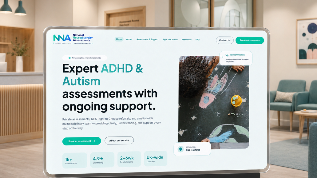 NNA New: Wix Editor To Wix Studio Redesign by Max at MX Web Design.  Expert ADHD & Autism assessments with ongoing support.

Private assessments, NHS Right to Choose referrals, and a nationwide multidisciplinary team — providing clarity, understanding, and support every step of the way.