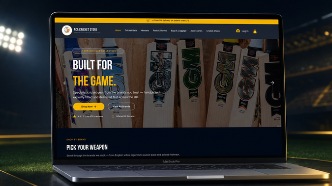 ACA Cricket Store UK: Wix Editor to Wix Studio migration, designed by Max 