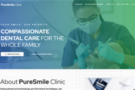 PureSmile Dental: One page webiste for a dental practice.