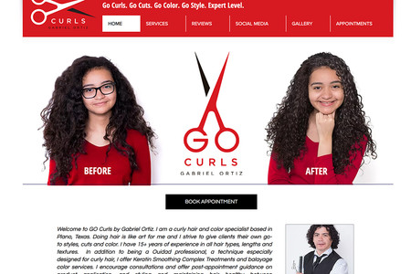 gabrielortiz: Hairdresser that specializes in curly hair needed a site that shows off before and after photos and an Instagram feed.