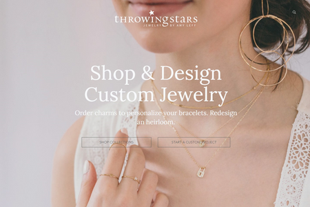 Throwing Stars Jewelry: E-Commerce website: Throwing Star Jewelry makes unique, trendy sterling silver and gold jewelry. They also specialize in custom jewelry design. Owned and led by jewelry designer Amy Leff.