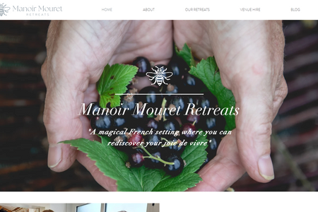 Manior Mouret: We helped Manoir Mouret with their Retreats website. We built the site in Editor X, made a logo and helped with site function and flow.