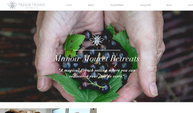 Manior Mouret: We helped Manoir Mouret with their Retreats website. We built the site in Editor X, made a logo and helped with site function and flow.