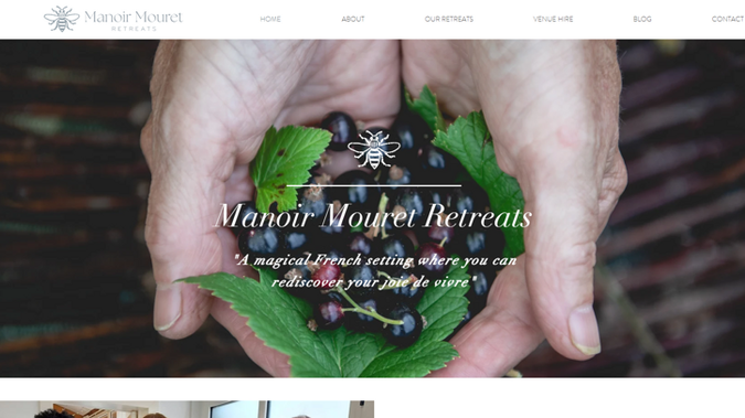 Manior Mouret: We helped Manoir Mouret with their Retreats website. We built the site in Editor X, made a logo and helped with site function and flow.