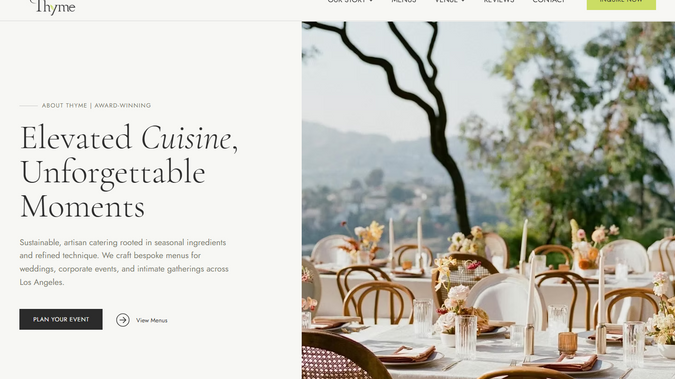 About Thyme Catering: 