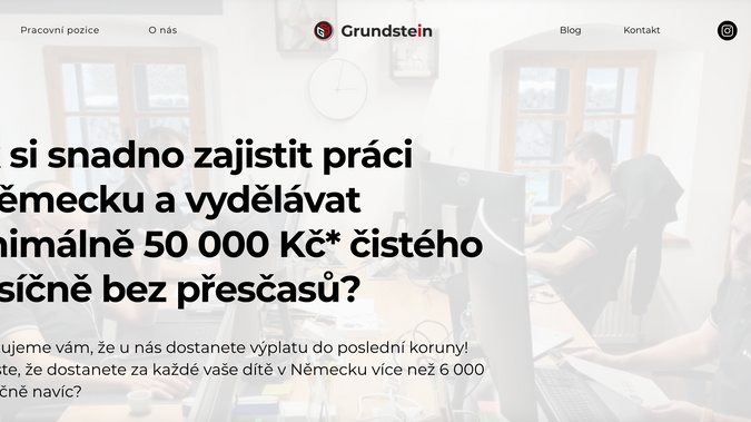 Grundstein CZ: It is a project of 2 websites for a client that works in HR area facilitating work for Czech workers in Germany. They also have projects in Metalurgy and Building. 