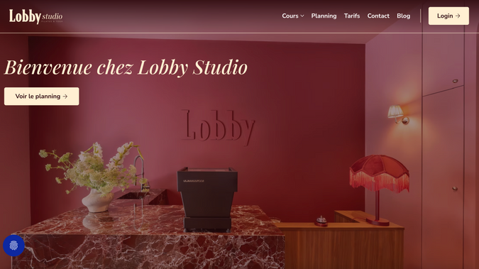 LOBBY Studio: Site de réservation en ligne pour ce studio de Yoga-Pilates à Nice