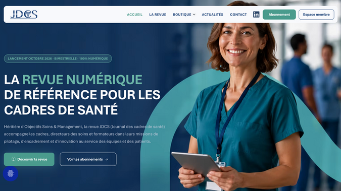 JDCS: Site e-commerce pour JDCS, la revue numérique à destination des cadres de santé
