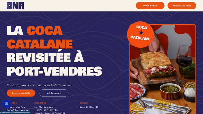 ONA: Site vitrine pour ce restaurant de Tapas situé sur la Côte Vermeille
