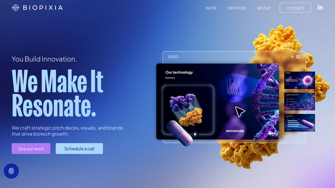 Biopixia: Site vitrine pour ce spécialiste marketing dans le secteur des biotechnologies