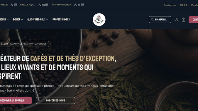 Acapella Store: Site e-commerce pour ce torréfacteur et producteur de thés français