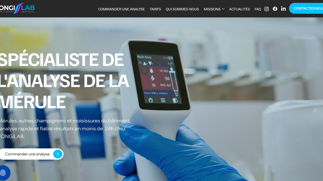 Fongilab: Refonte de site e-commerce pour ce laboratoire, leader français en analyse de moisissures