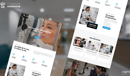 Clinique Hamouche - Ophthalmology clinic: I designed and developed a fully custom website for Clinique Hamouche, the leading ophthalmology clinic in Algeria. The project was tailored to the clinic’s specific requirements, focusing on a clean and professional design that reflects their expertise. With an emphasis on functionality, user experience, this website allows Clinique Hamouche to effectively showcase their services and connect with patients online with detailed explanations, videos and a custom automatic online quote system.