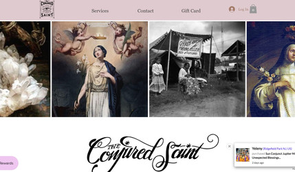 The Conjured Saint: Website refresh, modified header, footer, minor edits and streamlined load times. 