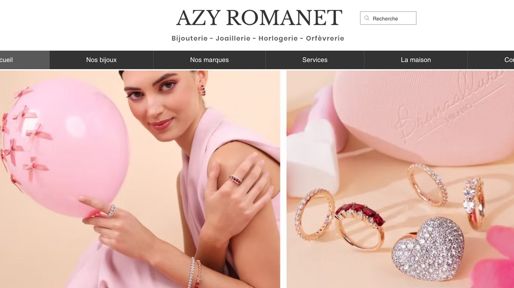 bijouterie  : Création d’un site pour un commerce local : une bijouterie.

Objectif : valoriser l’image de marque et attirer de nouveaux clients. Présenter les produits à travers un catalogue.

Nous avons réalisé un design soigné et moderne, mettant en avant :

- les produits / services
- l’univers visuel
- les informations pratiques

Le site a été pensé pour offrir une expérience fluide et agréable, tout en incitant à la visite ou à la prise de contact, à la découverte des produits.

Résultat : un site esthétique et efficace, qui renforce l’attractivité du commerce.