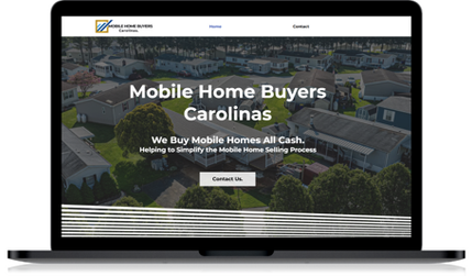 Mobile Home Buyers Carolinas: Mobile Home Buyers - Fully-Responsive, Content-Enhanced Website for a Client in North Carolina. This site also utilizes the shape divider feature, stock assets, animation, and a newly-branded logo (which I created)!