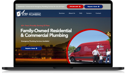Ace Plumbing: Dynamic, Content-Enriched Fully Responsive Website for Ace Plumbing - based in El Paso, Texas. This was one of our most eye-catching website redesigns to date :)