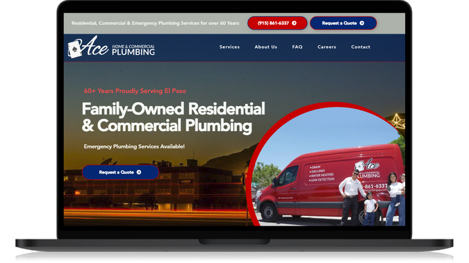 Ace Plumbing: Dynamic, Content-Enriched Fully Responsive Website for Ace Plumbing - based in El Paso, Texas. This was one of our most eye-catching website redesigns to date :)