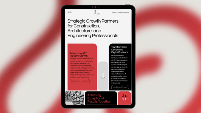 THYNKgroup - A Bold, Strategic Site: THYNKgroup is a forward-thinking consulting firm focused on empowering businesses through innovative strategy and creative solutions. They needed a digital presence that reflected their bold mindset and modern professionalism.

We designed a sleek, contemporary website using strong visuals, purposeful whitespace, and a clean layout to showcase their services, thought leadership, and impact. Every detail—from the typography to the user experience—was crafted to align with THYNKgroup’s mission to disrupt the norm and drive transformation.

This project is a strong example of how strategic web design can reflect a brand’s authority while remaining approachable and visually compelling.