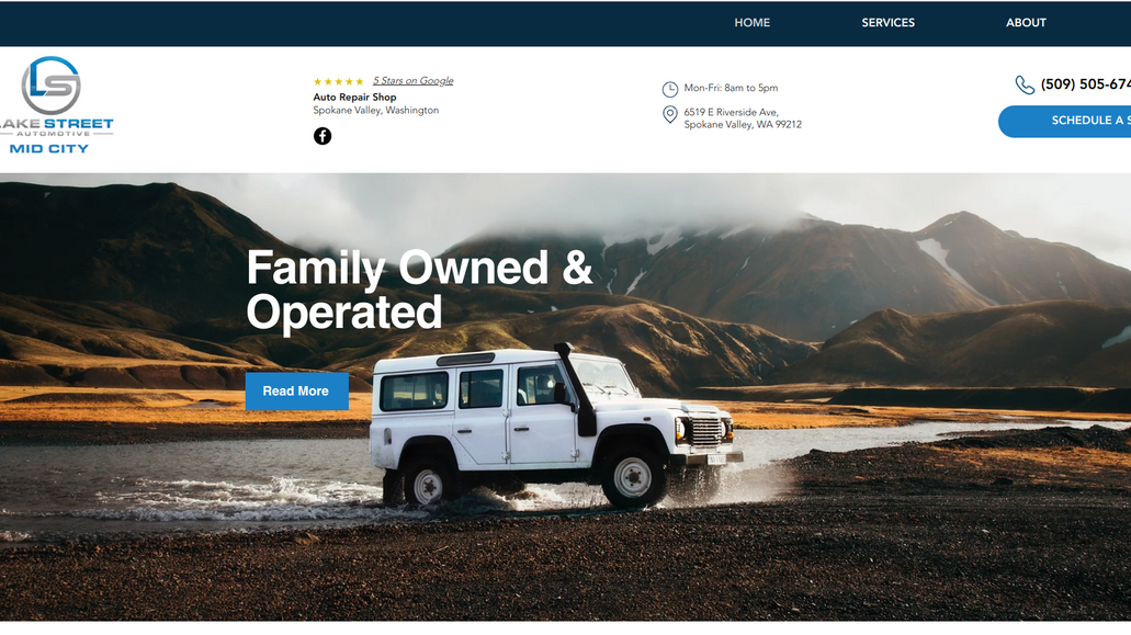 Lake Street Automotive: Designed a website for the auto shop in Spokane, WA