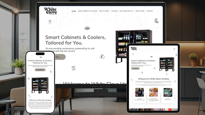 White Glove Vending: In this project, we developed a conversion-focused, visually refined website. Every element was intentionally designed to guide users, improve engagement, and drive action. We aligned the design with the brand’s positioning to elevate credibility and stand out in the market. The result is a high-performing digital presence built to turn traffic into real business.