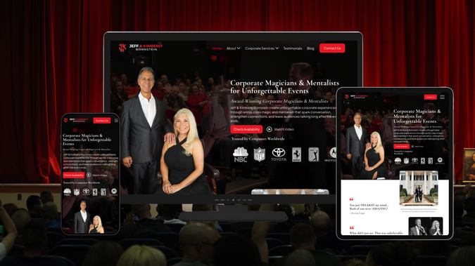 Jeff Bornstein: Jeff & Kimberly Bornstein create unforgettable corporate experiences through world-class magic and mentalism that spark conversation, strengthen connections, and leave audiences talking long after the event ends.