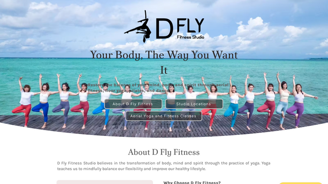 D Fly Fitness Studio: Aerial Yoga Studio with multiple locations required a website to support their fast growth, maintain separate financial accounting records, and manage 100% of their class booking, subscription plan management and sales, and eCommerce sales. Wide adoption of the Wix Spaces mobile app and its community-building functions also contributed to the site's success.