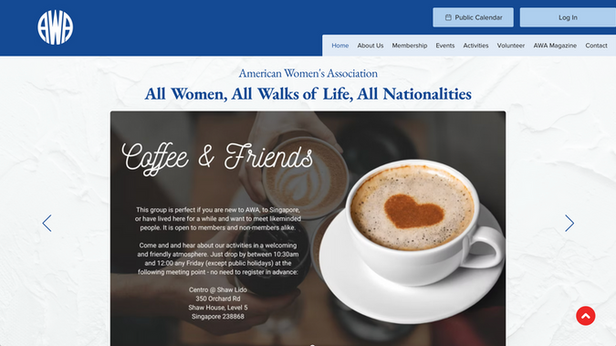 AWA Singapore: AWA Singapore is a membership community organization catering to women in Singapore of all nationalities, especially women and their families moving to Singapore for short-term work assignments (expats). AWA Singapore organizes various events for recreation, education, and general support for relocated families. Their website serves as a focal point for all event promotion, registration, and payment transactions (where applicable).

The current site was created almost 10 years ago and was based on the ASP.NET framework. AWA Singapore made a large initial investment to create the custom site as well as a large recurring annual cost to maintain and operate the site. With the advent of modern Content Management Systems (CMS), the organization embarked on a project to migrate their current site to a CMS that not only matched all of their current site functionality but also delivered this functionality for a much smaller ongoing investment. They chose the Wix platform based on the recommendation of a member with some prior experience with the platform.

The initial challenge for this project was to first understand all current business processes associated with their current website and to then map those processes to “off the shelf” functionality of the Wix platform. Where possible, processes that had been highly customized over time were standardized, thus allowing more processes to be mapped to standard Wix functions. Where a Wix process could not be identified, workarounds were put in place.

Having mapped all current processes to a standard Wix function, we then created a simple Brand Board based on their current site branding, supplementing it with typography options which were not available with the prior web framework. Next, we created data-driven pages for each section of the prior website, enabling organization staff to maintain the site content from Wix Collections (databases) without requiring the editing of site pages in the Editor. With all organization staff being volunteers, except for the General Manager – our Client, it was critical to create a website where long-term content management was easy and efficient.