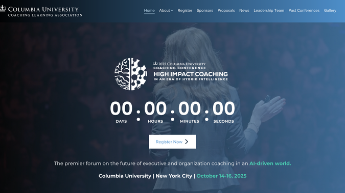 2025 Columbia Coaching Conference: A full website design and experience refresh in Wix Studio with Columbia University in the City of New York. See how we redesigned the Columbia University Coaching Conference website in Wix Studio to improve clarity, engagement, and attendee experience.

Overview: For the fifth international Coaching Conference hosted by Teachers College at Columbia University, the website needed to reflect the prestige and growth of the event. While all the content existed, speakers, agenda, sponsors, and audience information, the structure and flow made it difficult for visitors to navigate and understand the full value of the conference.

Wix Studio Build: Using Wix Studio and the Wix CMS, we reorganized content with a clear, intentional hierarchy that highlights key information and makes the site more interactive and engaging. Simplified navigation, registration paths, slideshows, countdown timers, and blog content were all implemented to guide visitors naturally.

Community and Stakeholders: We created distinct entry points for attendees, speakers, sponsors, and internal stakeholders, ensuring every audience could quickly find what mattered most. The site now works as a seamless extension of the conference experience, not just a starting point.

Training and Support: Follow-up training and documentation make ongoing site updates simple and sustainable for the team.

Results:
The redesigned site achieved:
Clearer navigation and user experience, reducing visitor friction
Higher engagement and time on site
Steadier registration patterns with surges closer to the event
Stronger organic search visibility and AI-friendly content

Closing: This project shows how thoughtful design, intentional structure, and the right platform can transform a website into an active part of an event’s success.