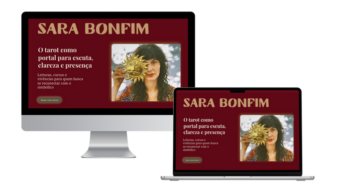 Tarot da Sara : Desenvolvimento do site Tarot da Sara no Wix Studio, com layout místico, intuitivo e responsivo. O objetivo foi criar uma presença digital que transmitisse confiança e acolhimento, apresentando os atendimentos de Tarot, conteúdos exclusivos e espaço para depoimentos de clientes. O design valoriza a identidade espiritual da marca, unindo estética envolvente e navegação clara.

Diferenciais do projeto:
*Layout responsivo para desktop e mobile.
*Estilo visual místico, alinhado à proposta espiritual.
*Estrutura organizada para apresentação dos atendimentos.
*Integração com sistema de agendamento online.
*Espaço para textos e reflexões da autora.
*Seção de depoimentos para reforçar credibilidade.
*SEO básico para aumentar alcance e atrair novos clientes.