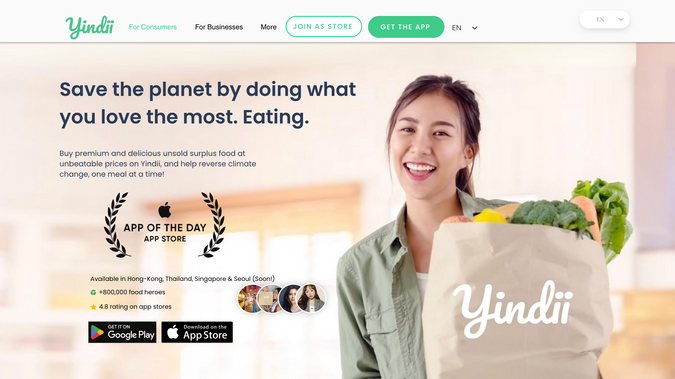 Yindii Food Rescue: Food App Website