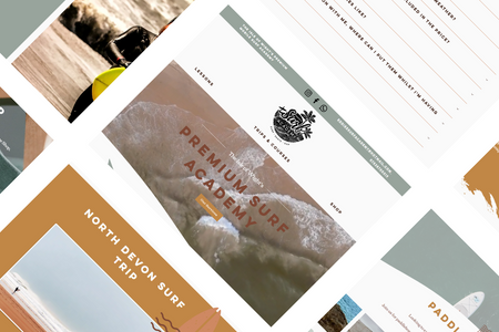 Eddie's Surf Academy: Eddie & Sadie needed an updated design that reflected the services that there amazing surf school offer. We worked together on a Pintrest board to get a vision, and this boho styled surfy website was the result! 