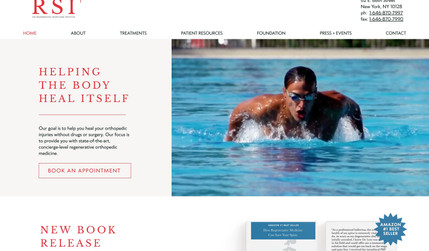 RSI+: Comprehensively migrated the RSI+ website from WordPress to Wix, delivering a refreshed design and streamlined user experience. The new site showcases the clinic’s range of regenerative sports care services, practitioner bios, patient resources, and FAQs. SEO settings were fully optimized to maintain and improve search visibility, and the layout was redesigned to ensure clarity, responsiveness, and ease of navigation across all devices.
