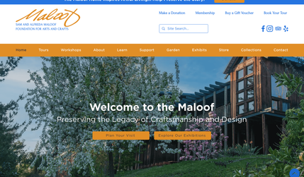 Maloof Foundation: Migrated the Maloof Foundation’s website from WordPress to Wix, delivering a modern, clean design that reflects the organization’s mission and artistic legacy. The new site includes multiple CMS collections, allowing staff to easily update workshops, classes, exhibitions, and more without needing to touch the design. SEO was carefully optimized to improve search engine rankings, and accessibility features were implemented to ensure the site is usable by all visitors. The result is a user-friendly, mobile-responsive, and easy-to-manage website that meets modern web standards.