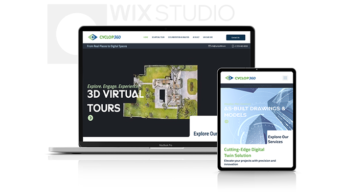 Cyclop360: Wix Studio Complet Design and Logo Branding