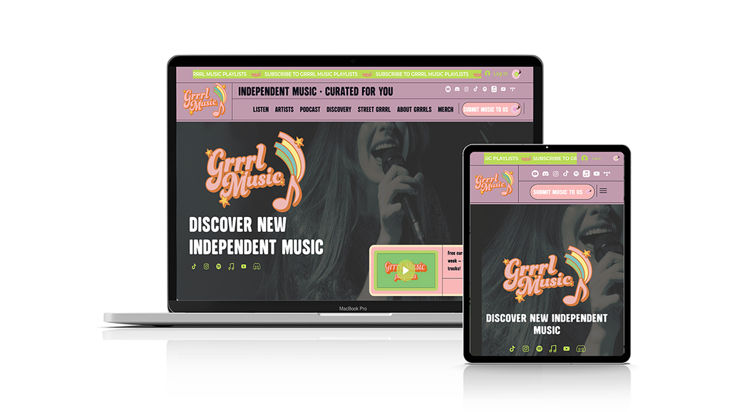 GRRRL Music: All-New Branding & Web Development (Wix Studio Site)